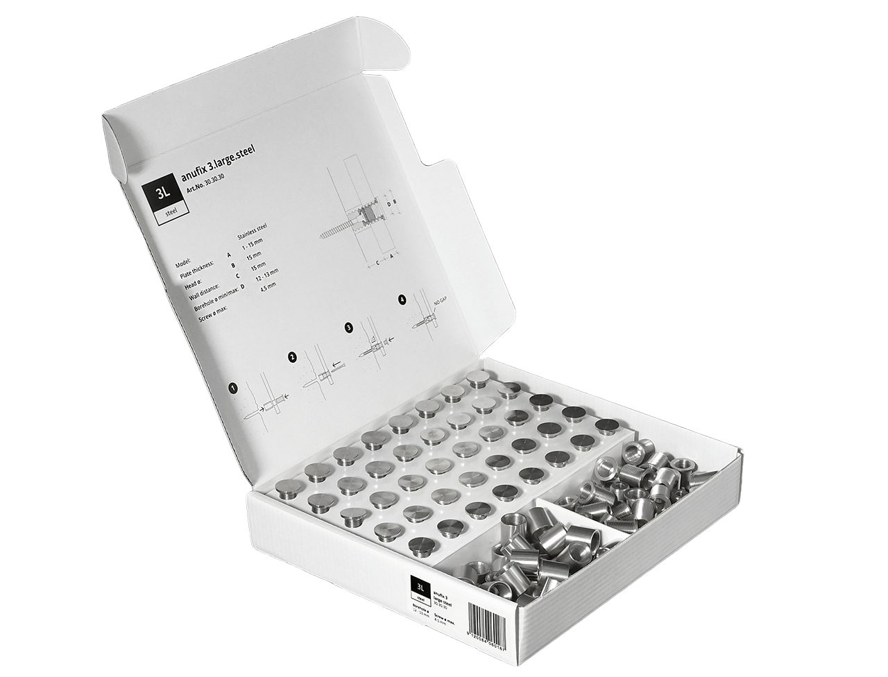 anufix 3 large steel (set di 40)